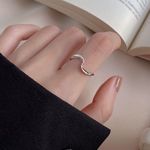 Wave design minimalist rings silver sterling silver s925 ring adjustable ring stackable ring Photo 0