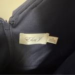 Eliza J  Scuba V-Neck Ruffled Cap Sleeve Sheath Dress Navy Size 14 Photo 4