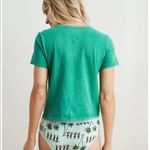 Aerie  Vintage T-Shirt Green Tie Tee Cotton Small Boxy Short 90's Y2K Distressed Photo 3