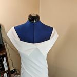 L'Vow White Off The Shoulder Midi Bodycon Cocktail Dress Size L Photo 4