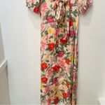 Old Navy  floral Fit & Flare Linen-Blend Maxi Dress size Medium Photo 3