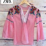 ZARA  Floral Embroidered Top sz XS 🌸 Photo 0