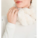 Chico's Scarf & Headband Set Faux Fur Cream Beige Pull Through Scarf Photo 3