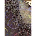 Chico's Top Silk Poncho Kimono Sleeve Multicolor Paisley Beaded Sheer M/L Boho Photo 3