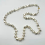 Joan Rivers Single Strand Ivory Pearl Necklace w/ Bag Gold Hardware Classic 35" Photo 0