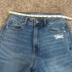 American Eagle Mom Jean Comfort Stretch Waistband Rip Knees Denim High Rise 0 Photo 6