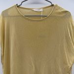 Everlane Tight Knit Dark Yellow Gold Short Sleeve Lightweight Top Sz L NEW Photo 1