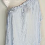 Aritzia Babaton Blue Wilmer One Shoulder Flowy Swing Loose Drape Top Women's M Photo 0