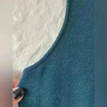 Per Se by Carlisle teal, knit merino blend sweater tunic/dress w/ pleated suede Photo 4