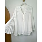 Free People Easy Girl White Bell Sleeve Tunic Top Photo 4