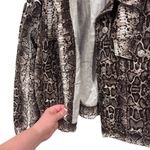 Topshop  Moto Snake Print Cropped Denim Jacket Motorcycle Riding Chick Size 6 Photo 4