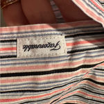 Faconnable Short Sleeve Striped Button Up Shirt White Pink Blue Cotton Medium Photo 4