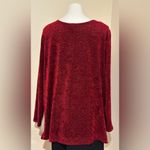 Modern Lux Christine Modern Thompson Red Velvet comfortable Long Sleeve Blouse Sz. 2X. Photo 2