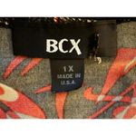 BCX  Women's Blouse Size 1X Red Black Gold Mock Tank Polyester Spandex Metallic Photo 4