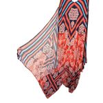 Alkamy Bohemian Paisley Mandala Striped Maxi Dress Asymmetrical Flowy NWT Small Red Photo 5