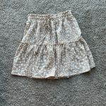 Women's Floral Flared Short Skirt Polka Dot Mini Skirt Tan Size M Photo 6