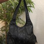 Y2K Biker Western Hobo Grunge Whimsygoth Black Leather Studs Shoulder Sac Hand Bag Purse #2000s #Mcbling Measurement in pics Photo 0