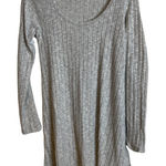 Billabong   Longsleeve Ribbed Grey Medium Sweater Dress‎  Scoop Neck Photo 0