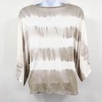 American Eagle  Soft & Sexy Tie Dye Faux Wrap Top Blouse V Neck Tan White Photo 3