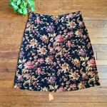 Notations Vintage 90s Moody Floral Black Midi Skirt Photo 0