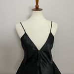 Victoria's Secret Vintage Nighty Body Suit Silky Plunge Covered Button Black Photo 2