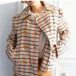 Marc Jacobs  Checked Wool Double Breasted‎ Peacoat Size Medium Photo 1