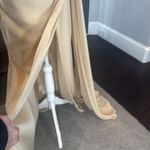 Long Chiffon One Shoulder Formal Bridesmaid Dress Leg Slit Corset Back Size 12 Photo 2