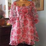 Thirty/Thirty Pink Rosen Print Babydoll Mini Dress Size M Photo 1