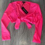 Dolls Kill Hot Pink Wrap Crop Top Size Medium Photo 0