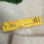 Vintage ivory lambswool Angora cardigan sequin appliqués Deadstock nwt small White Photo 3