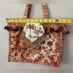 Handmade Folkloric Safari Floral M Sz Tote Purse Shoulder Bag Pompoms & Tassels Red Photo 10