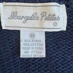Margules Petites Vintage Floral embroidered Cardigan Sweater Blue Embroidered‎ Black Size M Photo 3