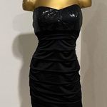 Speechless Women's Black Sequin Ruched Party Cocktail Mini Dress Juniors Size 9 Photo 0