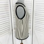 New York & Co Striped Ribbed Knit Sleeveless Sweater Tank Top Tan Black Large Photo 2