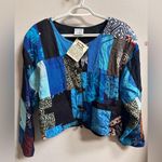 NEW Vintage Kosi Bali 90s Patchwork Blue Quilted Jacket Handmade Women’s M/L Size M Photo 3