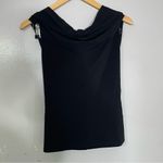 Lafayette 148 Sz L Faux Wrap Draped Sleeveless‎ Jersey Travel Knit Tank Black Size L Photo 1