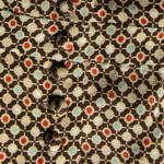 Liz Claiborne LIZ Silk Blouse Cap Sleeve V-Neck Peplum Button Front in Brown Geometric 4 Photo 5