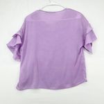 ZARA  Women Purple Ruffle Sleeve Cropped Summer Polyester Blouse Size Small Photo 6