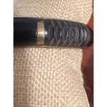 Vintage Black Brass Carved Bangle Bracelet Inlay Etched Estate .5" Wide 8" Gold Photo 1