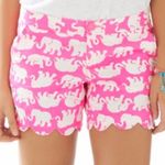 Lilly Pulitzer 5" Buttercup Scallop Hem Short Elephant Sun Pink sz 00 Photo 0