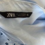ZARA  Baby Blue Eyelet Embroidered Button Front Dress Photo 6
