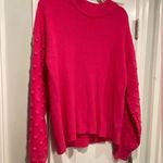 Vince Camuto NWT Size XL Pink Ribbed Knit Bauble Sleeve Oversized Sweater Photo 4