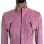 Ideology Pink Suede Leather Moto Jacket Women's Size XS Photo 4