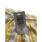 Torrid  Pull On Stretch Linen Shorts Mid Rise 4X Stripe Butter Yellow NWT #V9-1 Photo 4