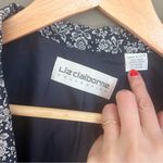 Vintage Liz Claiborne collection floral blazer navy Blue Size M Photo 2