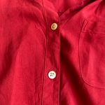 J.Jill 100% Silk Red Button Down Top Size S Photo 6