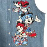 Vintage Mickey Mouse Graphic Denim Button Up Shirt Vest Size L Jerry Leigh Blue Size L Photo 8