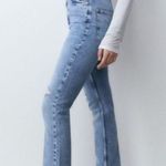 ZARA High Rise Slim Flare Distressed Jeans 6 Women’s Blue 6164/041 Photo 4