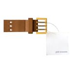 Petit Moments Classic Belt Gold Tone Buckle Tan Leather Women's Size M/L New Brown Photo 5