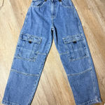 Route 66 VTG  Cargo Jeans Cargo Pants Denim Blue Hippie Boho Size 25 26 Photo 0